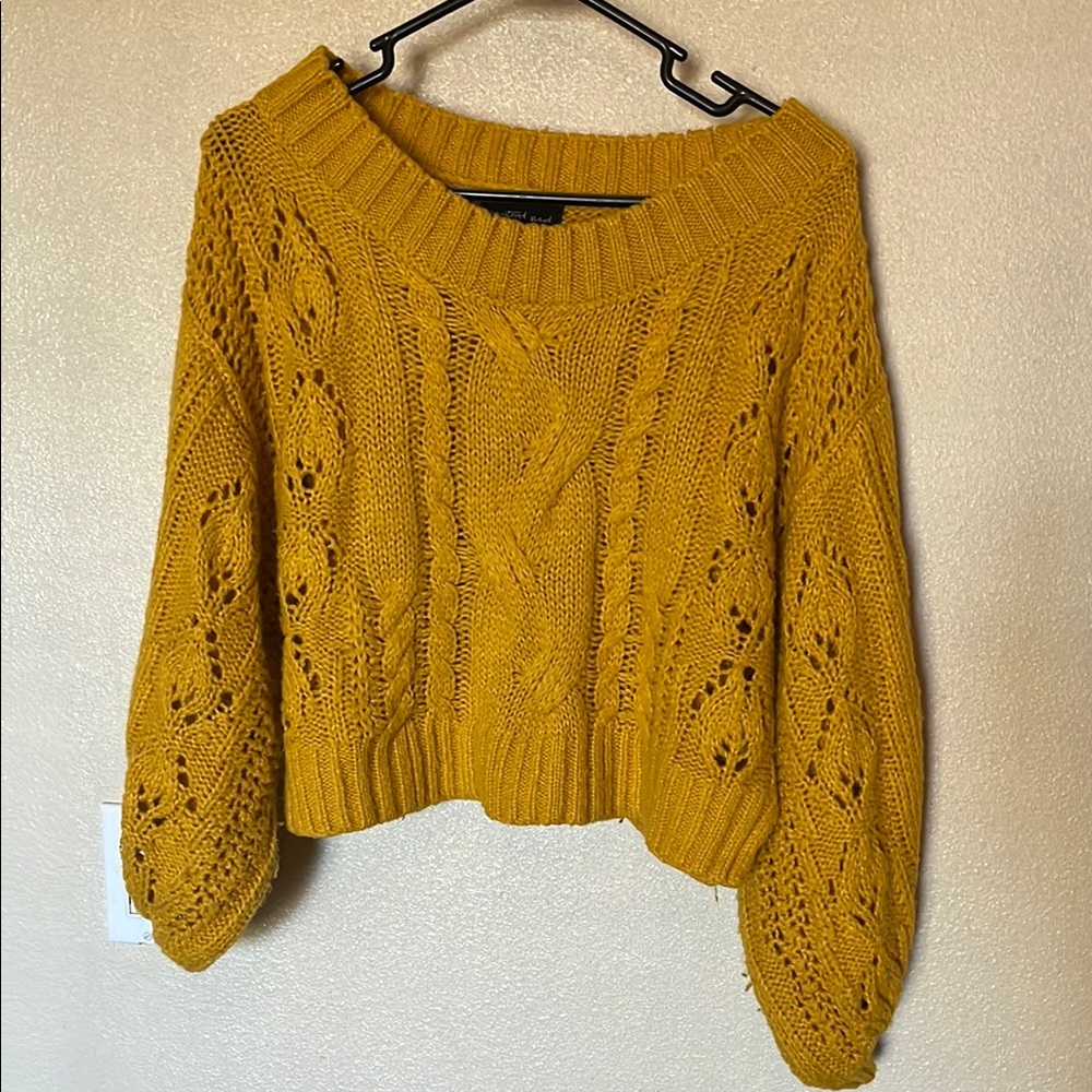 Mustard Cable Knit Sweater